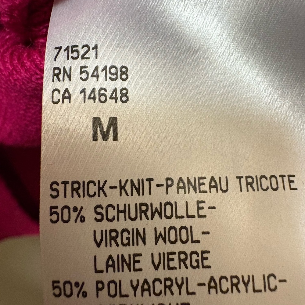 Bogner Virgin Wool Embroidered Dragon Crest Sweater – Fuchsia Pink – Size M - Picture 4 of 15